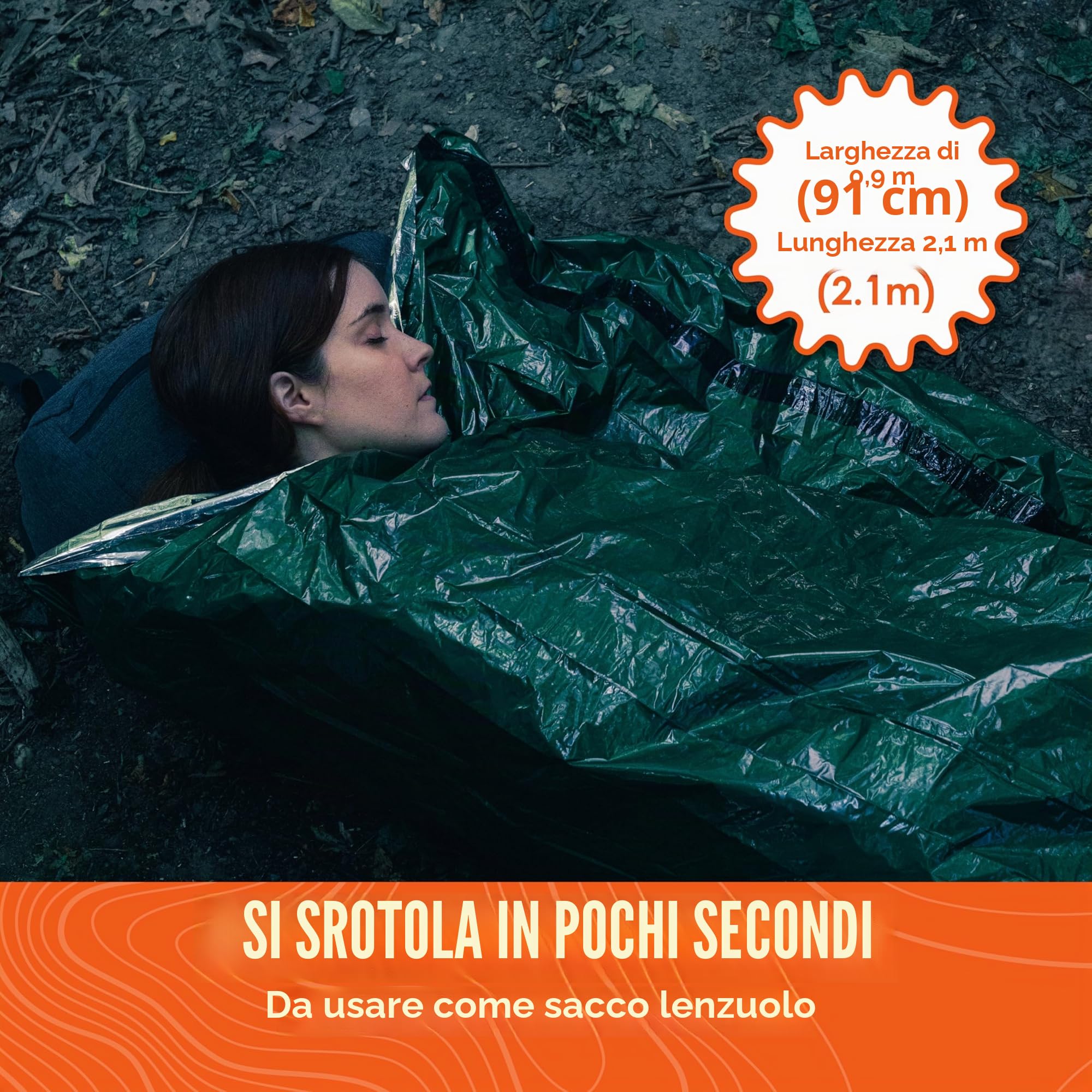 Go Time Gear Life Bivy Emergency Sleeping Bag Thermal Bivvy - Use as Emergency Bivy Sack, Survival Sleeping Bag, Mylar Emergency Blanket