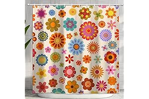 Retro Flower Power Shower Curtain: Add a Groovy Touch to Your Bathroom Oasis