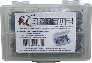 RC Screwz Stainless Steel Screw Kit tra087 Compatible with Traxxas Rustler 4x4 / VXL 67076-4