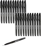 Amazon Basics Felt Stylos de marqueur de pointe, polyvalent pour l'écriture, le dessin et le journaling, noir, 24-Pack