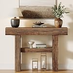Tribesigns 41,34-Inch Farmhouse Console Table, 2-Tier Table de canapé étroite derrière le canapé, Meubles d'entrée avec étagères de rangement pour Hallway Foyer Salon, Rustic Brown