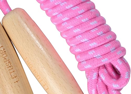 Miniatura 2 de Cuerda de saltar de 8.8 pies para mujeres, hombres y niños, cuerda de salto con mango de madera