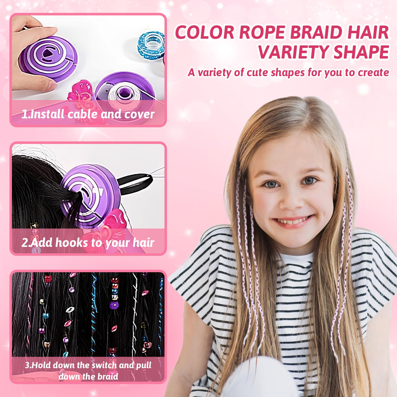 Trenzadora Automática de Cabello, Trenzador para Niñas, Máquina de Trenzado, Herramienta de Peinado DIY