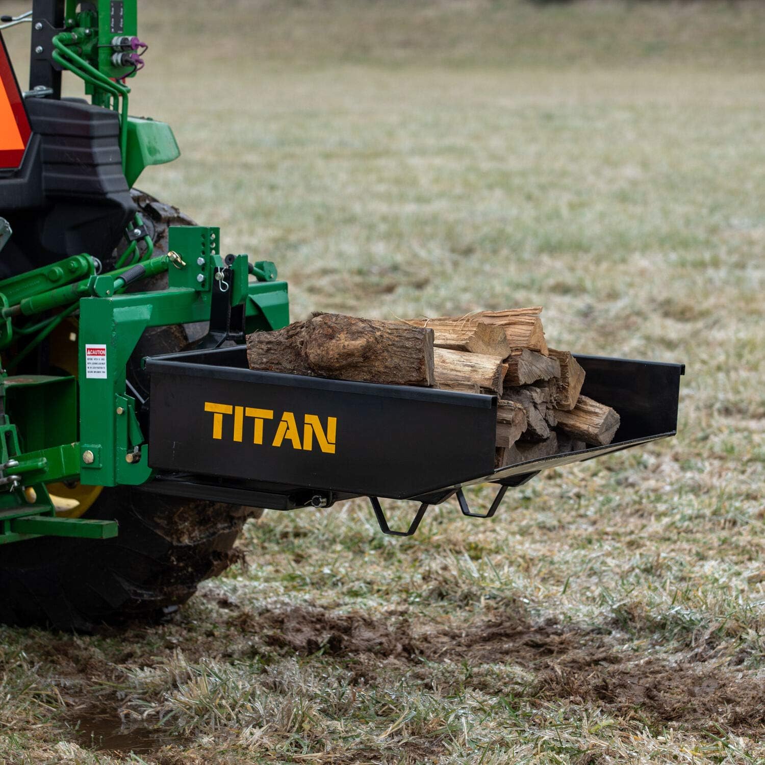 Titan Attachments 10 Cu. FT Quick Hitch Compatible Dump Box, Category 1, 3-Point, Self-Dumping Landscaping Attachment : Patio, Lawn & Garden