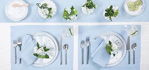 Miniatura 9 de Solino Home Camino de mesa de lino con punto vainica 100 % puro, 14 x 72 pulgadas, hecho a mano con lino europeo, lavable a máquina, punto vainica