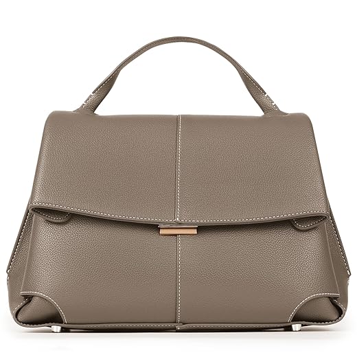 Medium Faux Leather Top Handle Satchel