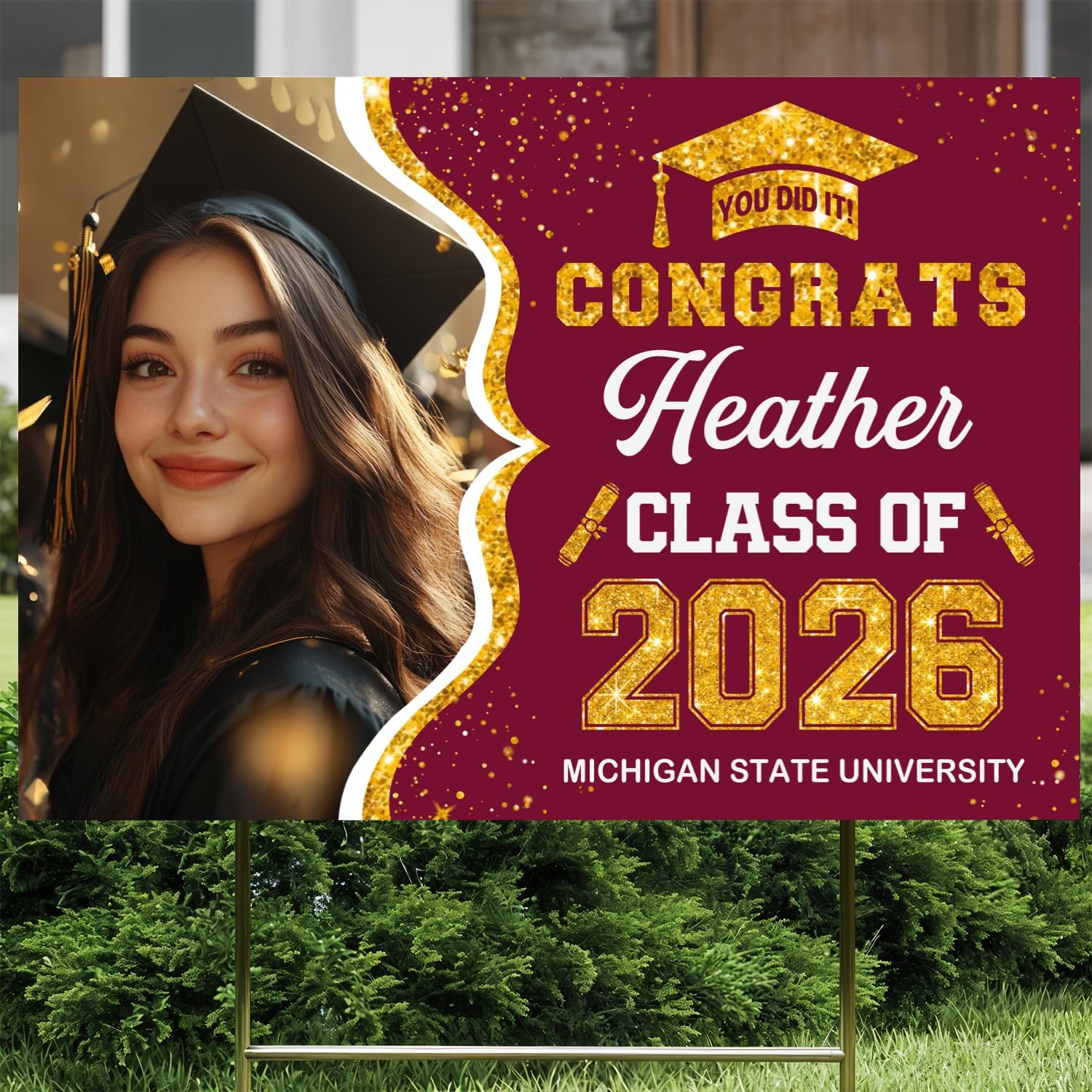 Personalized Graduation Yard Sign 2026 With Photo, Graduation Senior Sign 2026, University Graduation, Class Of 2026 Graduation Decorations, College Graduation, 2026 Graduation Decorations