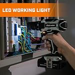 Bielmeier 20V MAX Cordless Electric Drill Set with LED Light - Electric Drill, Variable Speed, 64+1 Position, 3/8" Keyless Chuck, Flex Shaft, 28pcs Drill Bits, Battery & Charger Included
