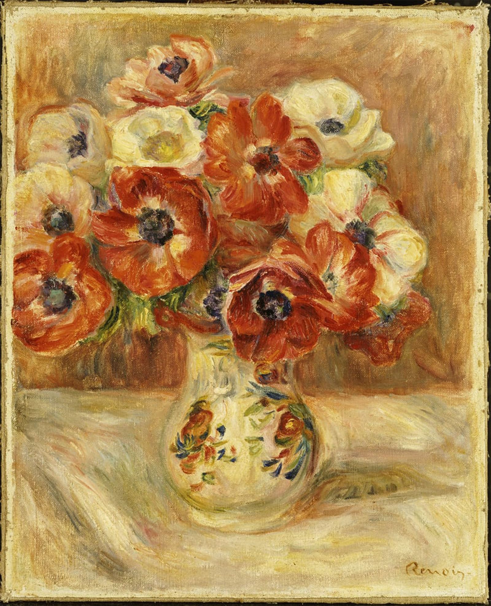 SERENDIPITP Aesthetic Poster Photo Wall Print Retro Picture Still Life with Anemones by Pierre Auguste Renoir Modern Wall Artwork for Home Decor 60x90cm