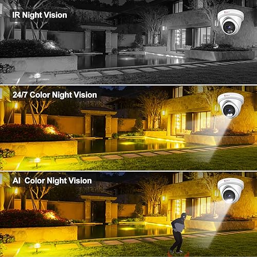 Miniatura 2 de Anpviz Cámara PoE de 5 MP, visión nocturna inteligente a color de 100 pies, detección de humanos y vehículos, micrófono integrado, ranura SD de 512