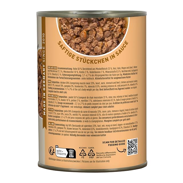 Foto 3 de 8 de catz finefood Ragout N° 613 - Comida húmeda para Gatos con Pollo y Concha para Gatos, en Salsa sin Cereales…