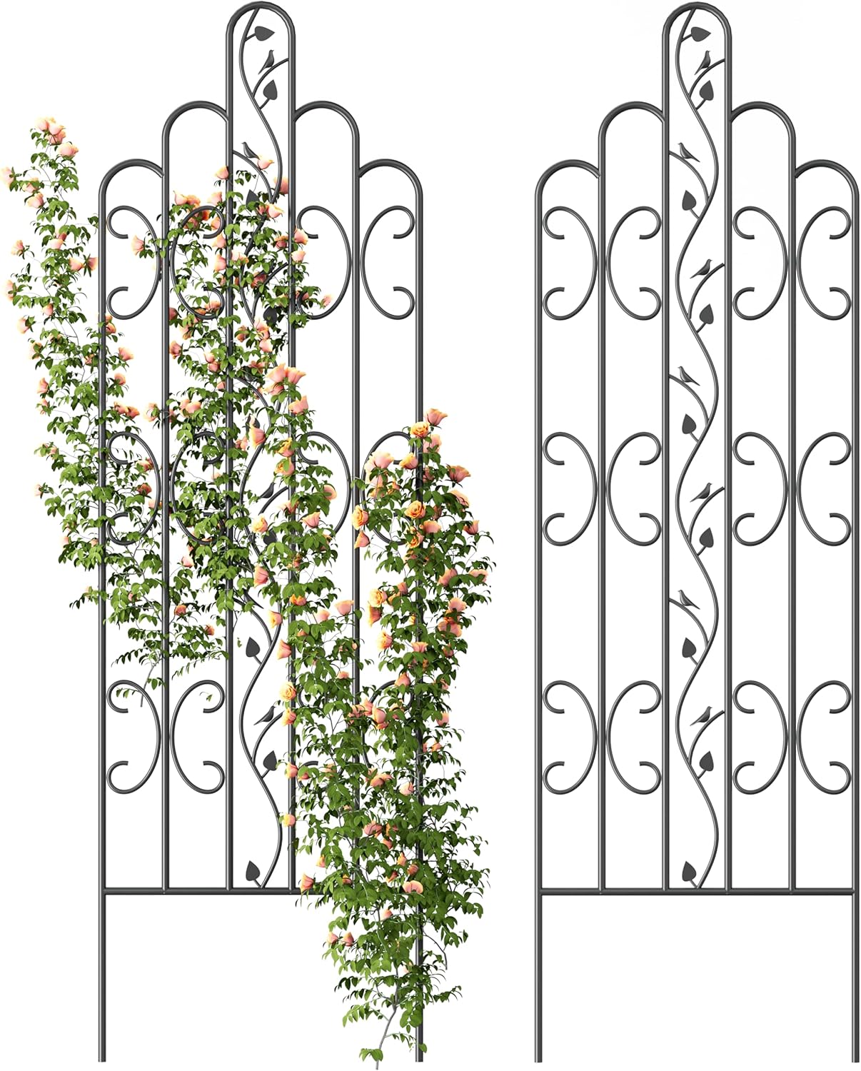Idzo Trellis for Climbing Plants Outdoor, Garden Trellis Steel, Obelisk Design Stone Coated, 72 in Upgrade 2025, Vertical Support for Climbing Plants, Decorative for Outdoor & Indoor Use