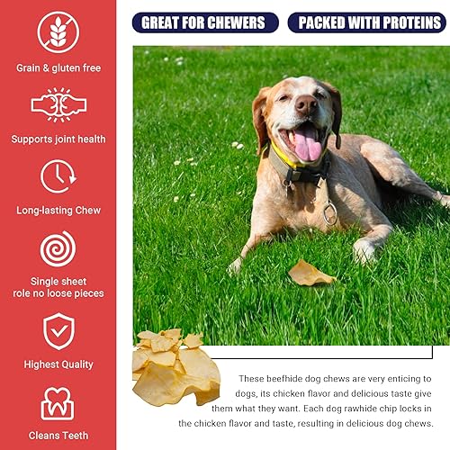 Miniatura 5 de American Made Treat Company 0515 American Beef - Masticables de piel de res, patatas fritas de pollo de cuero crudo para perros, una buena fuente de