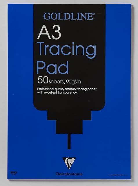 Clairefontaine - Ref GPT1A3Z - Goldline Professional Tracing Pad (Contains 50 Sheets) - A3 (420 x 297mm) in Size, 90gsm Paper, FSC-Certified - Suitable for Tracing Items