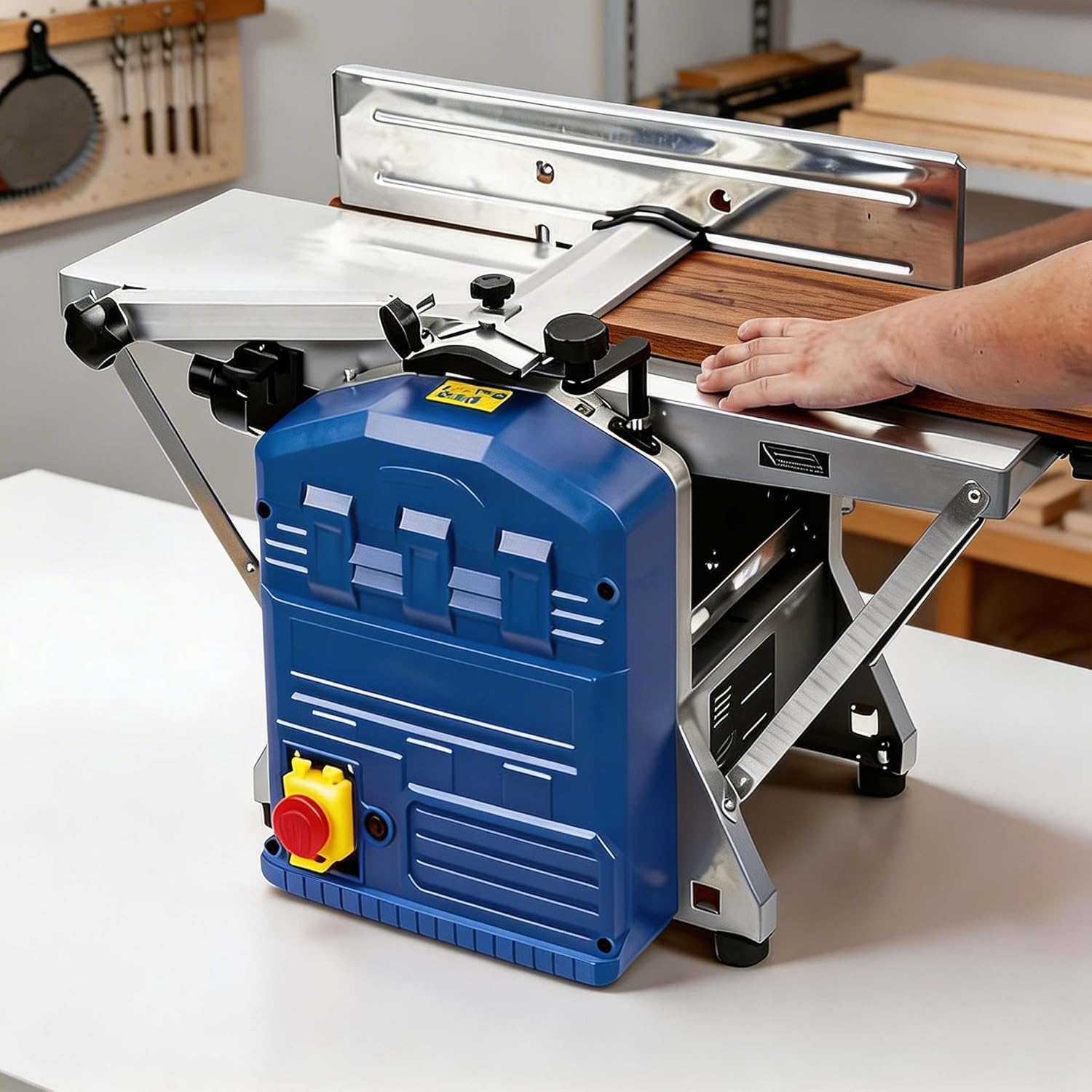 1250W Power Benchtop Planer,8 Inch Width Worktable,8000 RPM,Low Dust Work, Ideal for Hard,Soft Wood Planing and Thicknessing