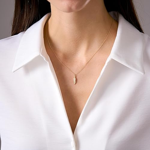 Miniatura 5 de 14K Gold Plated Over Sterling Silver Necklace - Dainty Leaf Pendant - Perfect Gift for Nature Lovers, Hypoallergenic, Artisan Crafted