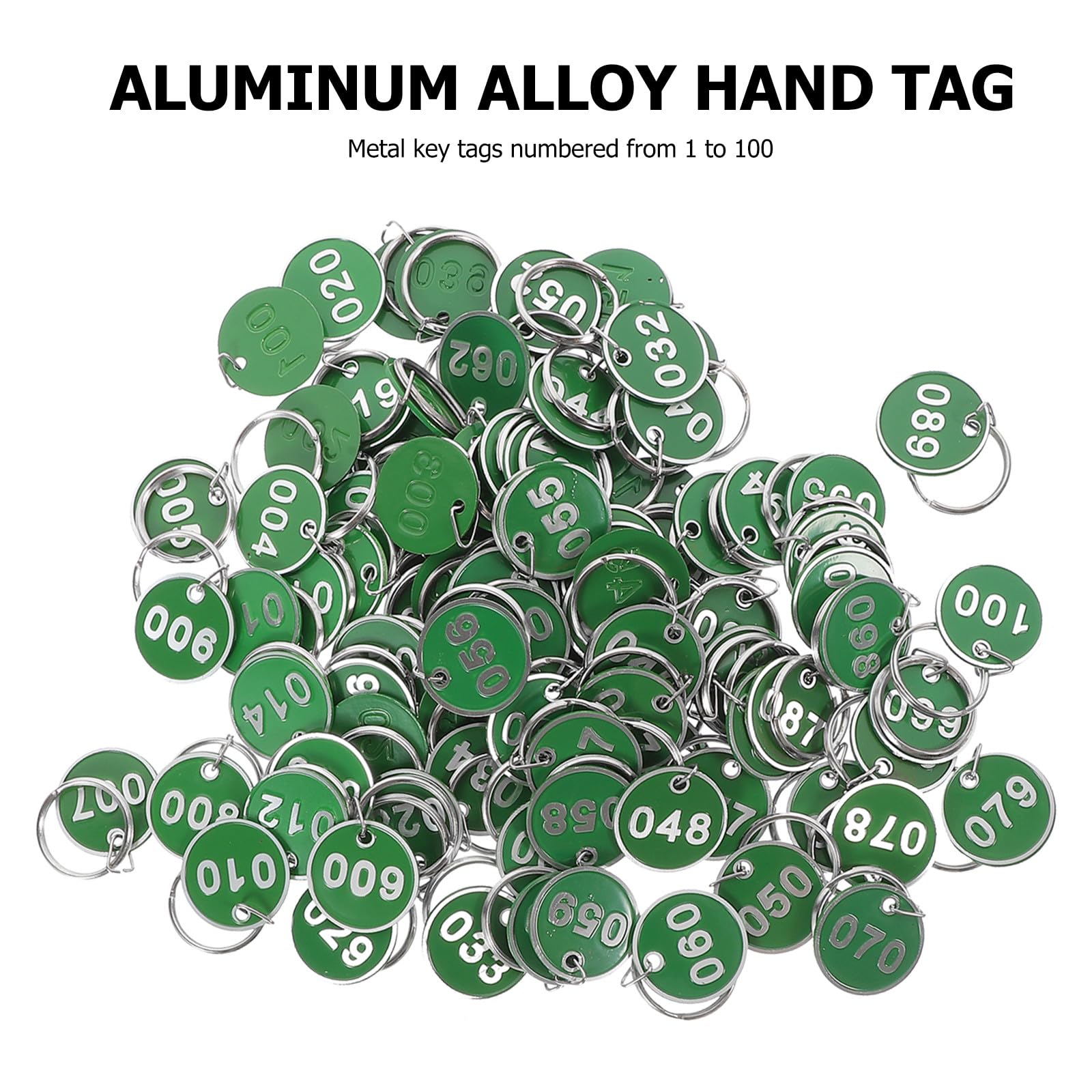 Targhette Numerate per Chiavi Anello 100 Pezzi in Lega di Alluminio