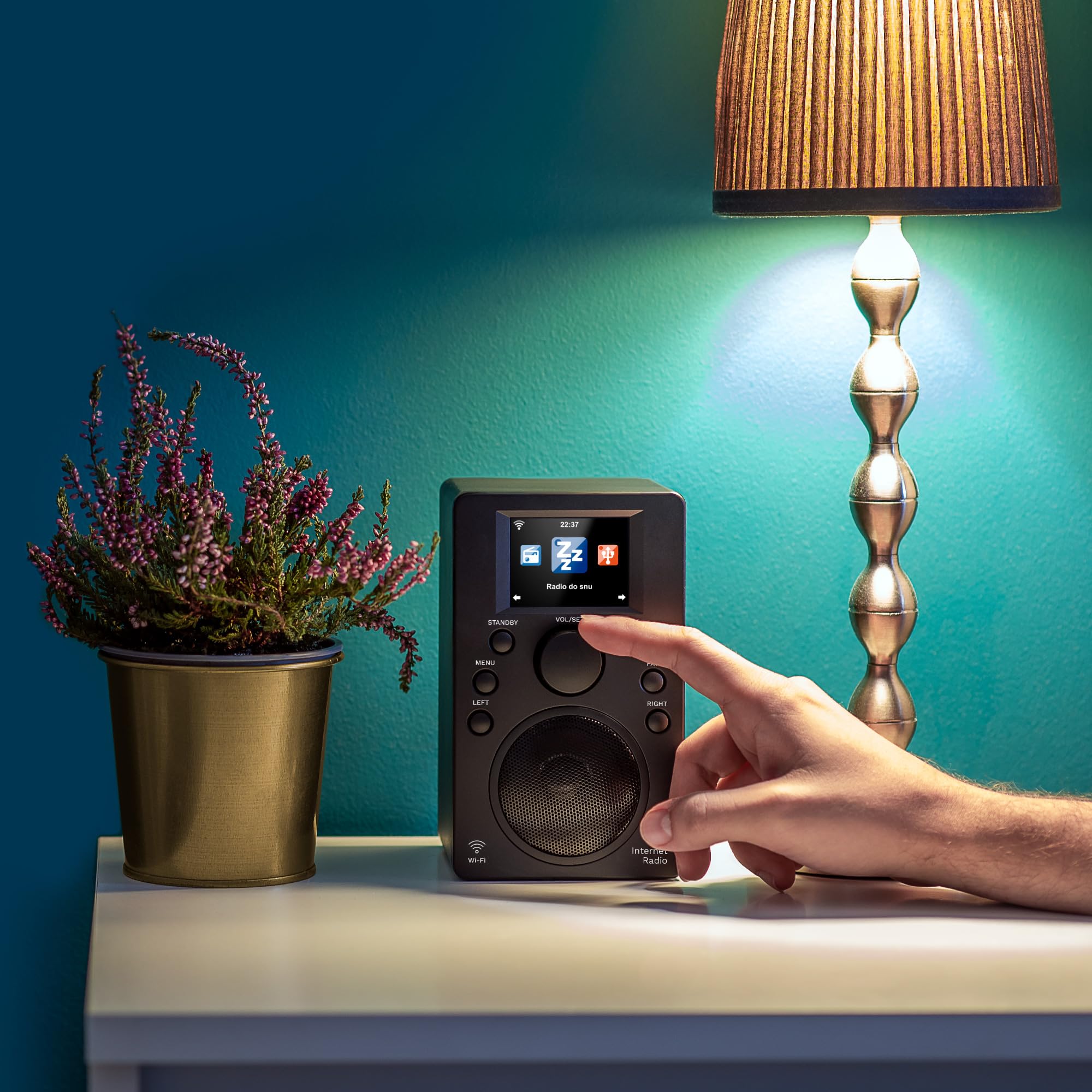 Krüger&Matz Radio Internetowe Bluetooth 5.0 Wyświetlacz 2,4" Wi-Fi Budzik KM0818.1