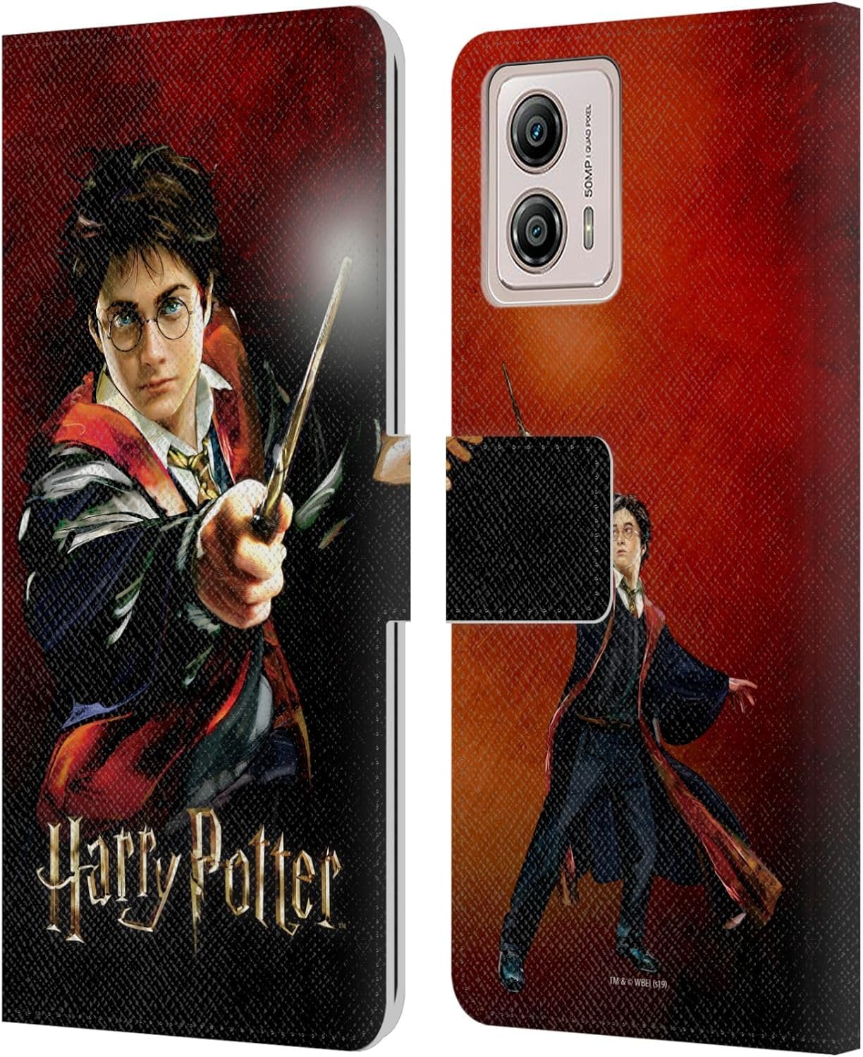 Head Case Designs Officially Licensed Harry Potter Stag Patronus Prisoner of Azkaban II Leather Book Wallet Case Cover Compatible with Motorola Moto G53 5G