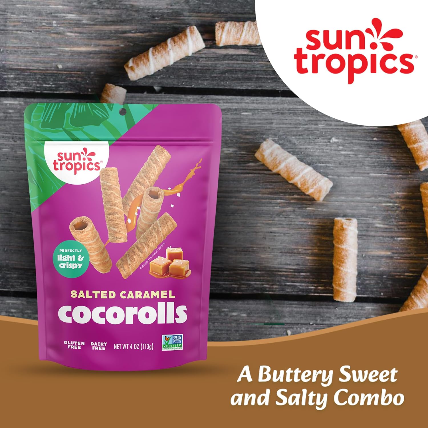 Sun Tropics CocoRolls Variety Pack- 6 count (4 oz each) | Crisp Rolled Wafer Cookies, Coconut Rolls Made With Pure Coconut Cream | Gluten Free & Dairy Free Coconut Wafer Snack