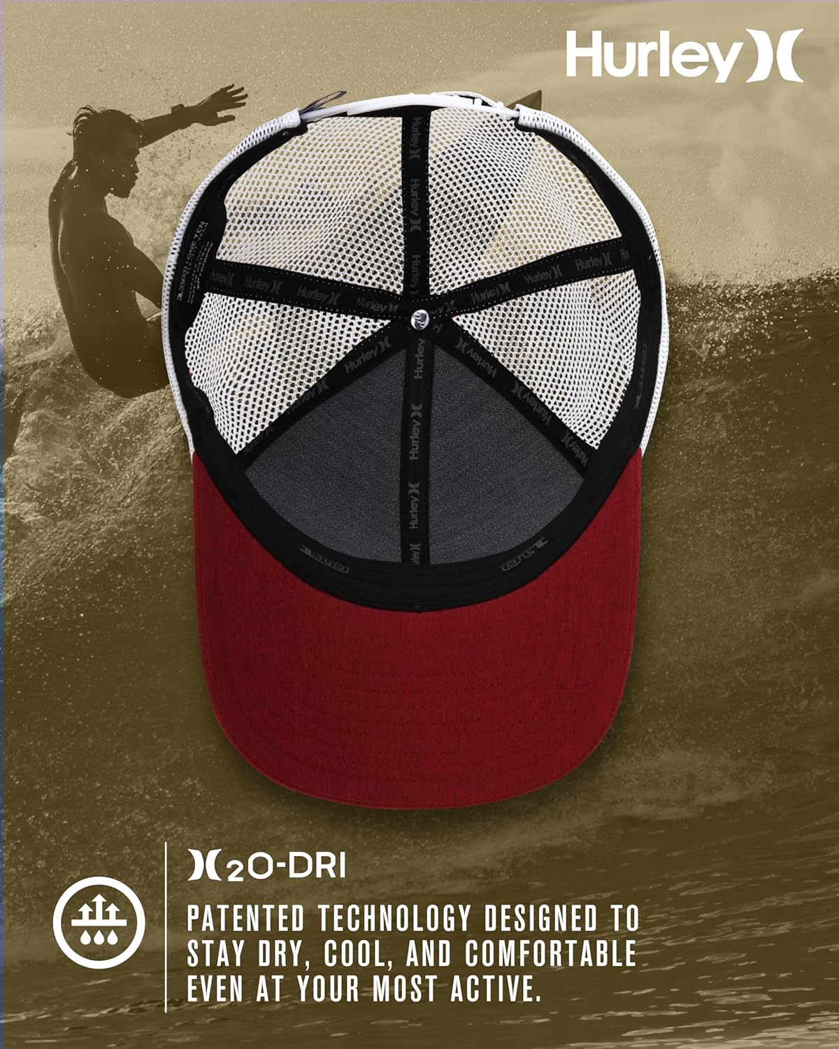 Hurley Men's Caps - H2O-Dri League Baseball Caps for Men with Snapback Closure - Classic Mens Trucker Hats (S-XL) - Image 3