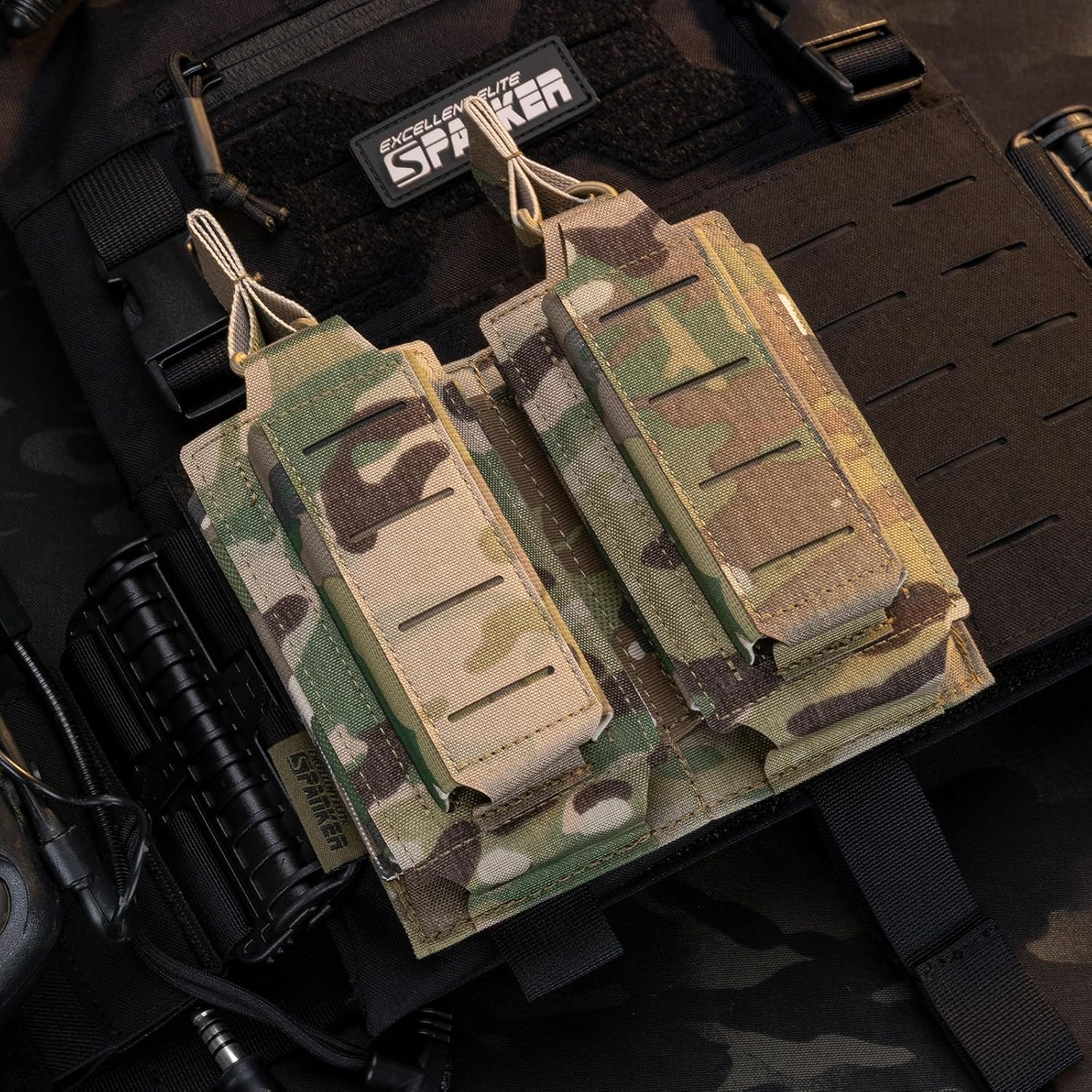 EXCELLENT ELITE SPANKER Tactical Open-Top Single/Double/Triple Molle Mag Pouch for Pistol Mag Pouch Tactical Bag Accessories Holder