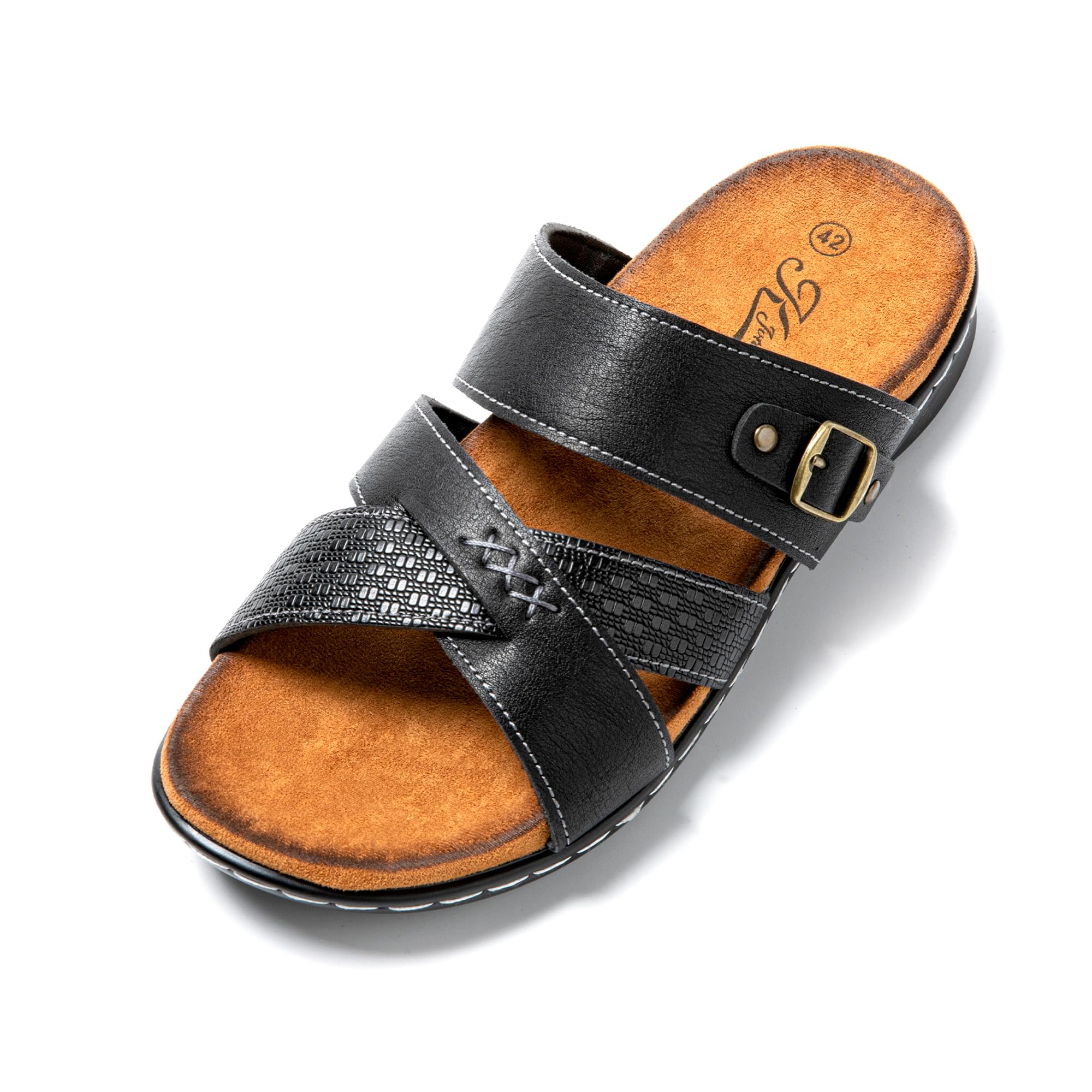 JOMIX Mules Homme Sandales de Plage Tongs Hommes Chaussons d'été Confortables pour Maison Piscine Douche