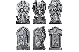 6-Piece Halloween Tombstone Yard Signs with Stakes