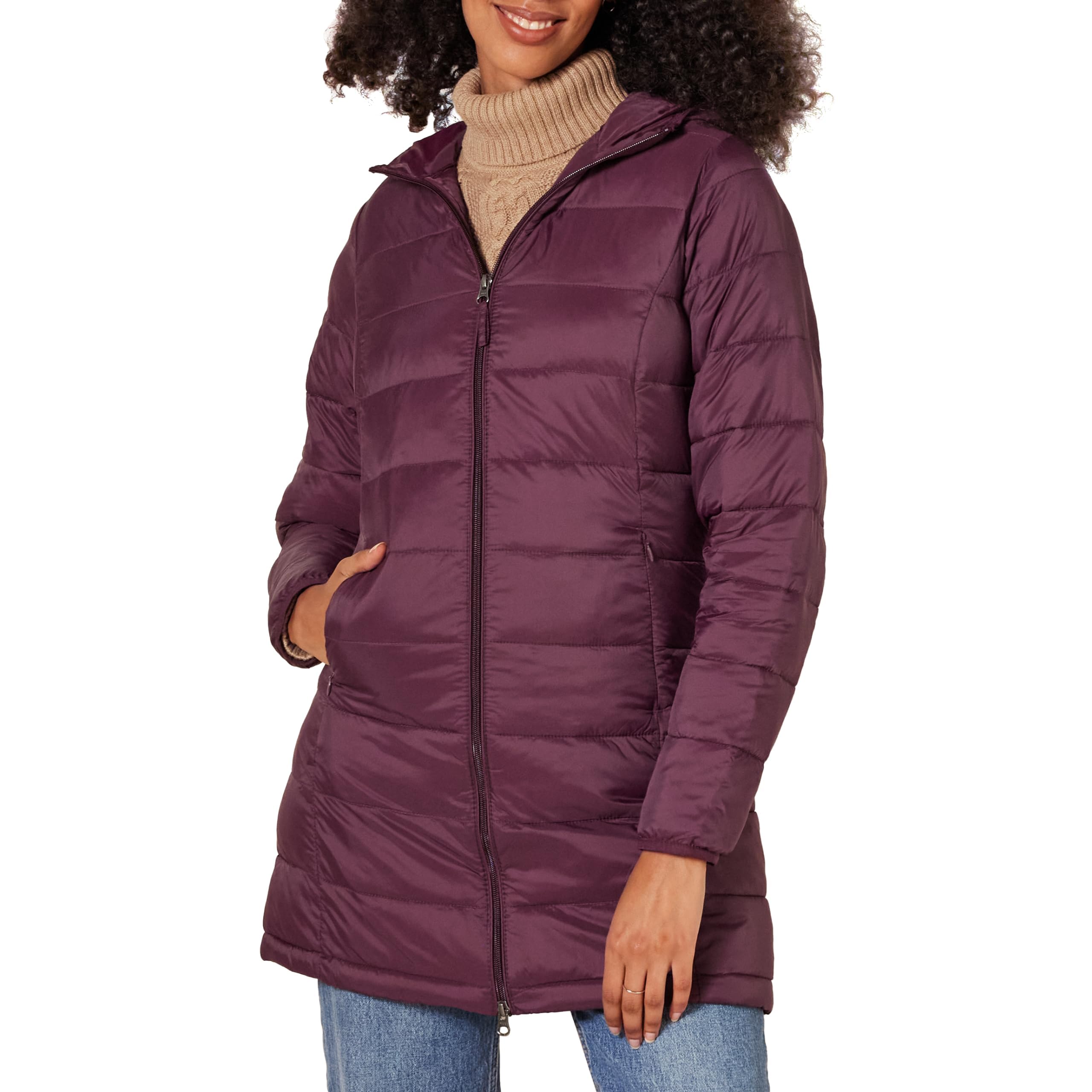 Amazon Essentials Piumino con Cappuccio Ripiegabile, Leggero e Resistente all'Acqua, vestibilità Regolare (Disponibile in Taglie Forti) Donna