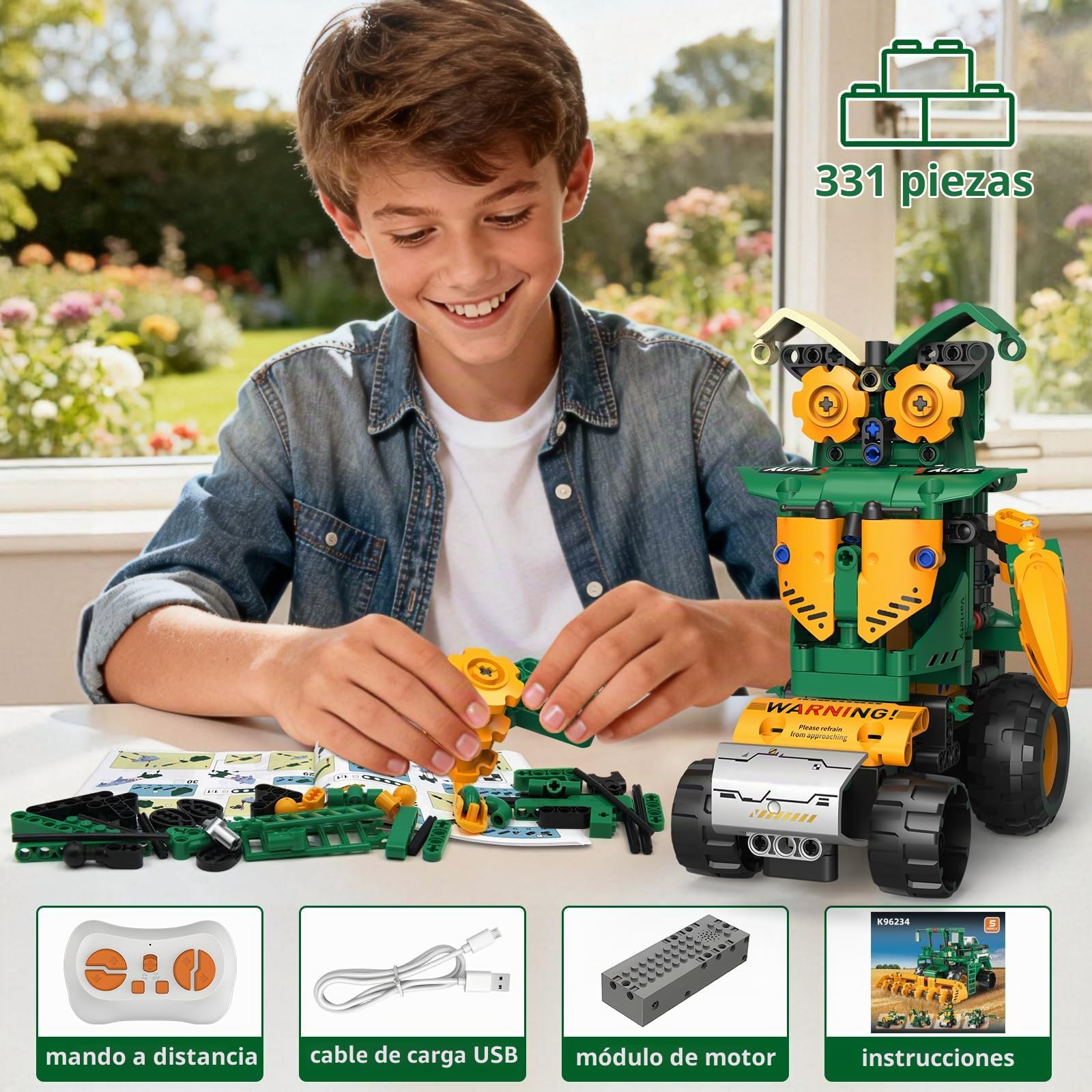 Kits Robot Technic 5 en 1 para Niños 6-14 Años, Aplicación y Control Remoto Set de Construcción Robotics Cosechador/Arador/Camión Cisterna, Robotica Stem Programables, Regalos para Niños