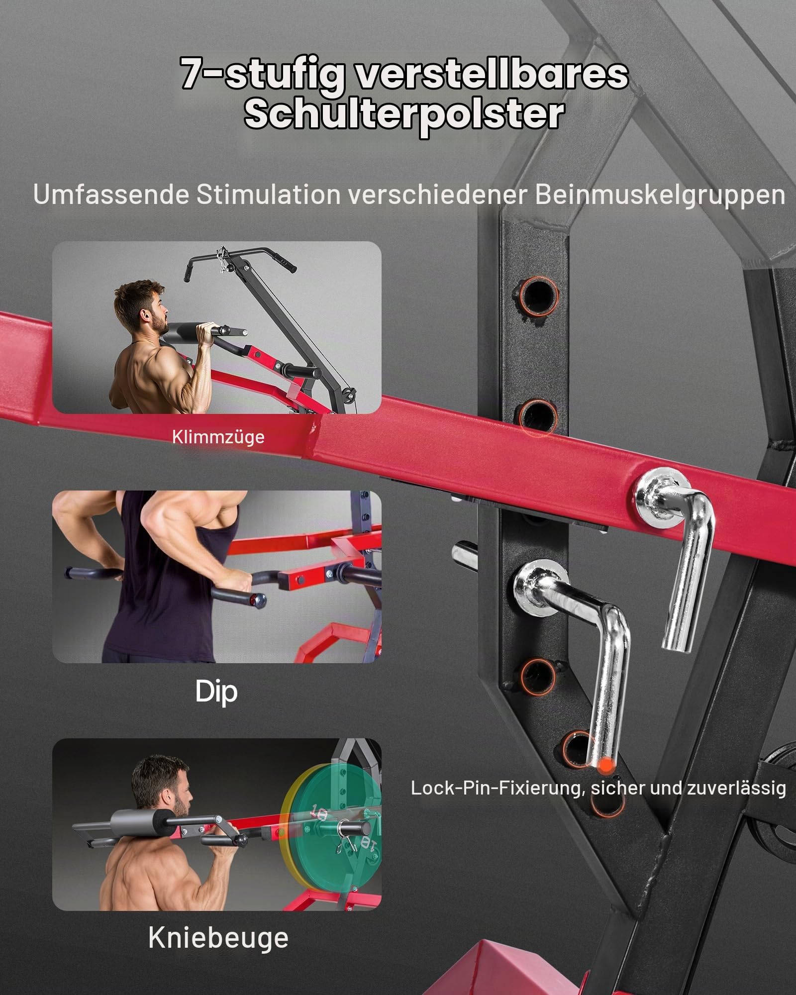 VEVOR Corner Leverage Gym Heim-Fitnessgerät mit 2:1-Verhältnis LAT Low Row System, Krafttrainingsgerät für Kniebeugen Kreuzheben Bankdrücken Bizepscurls, verstellbare Ganzkörper-Trainingsstation