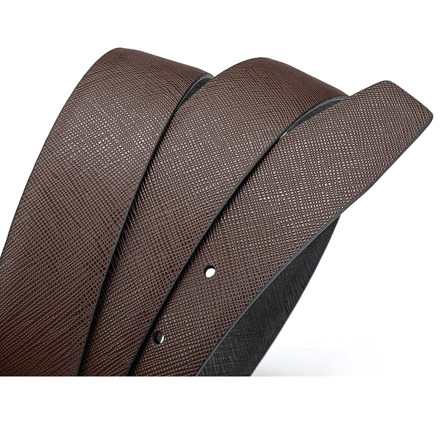 Vatee's Ceintures réversibles en cuir véritable sans boucle pour sangle de ceinture de remplacement pour Hommes/Femmes 38mm/34mm/29mm de large