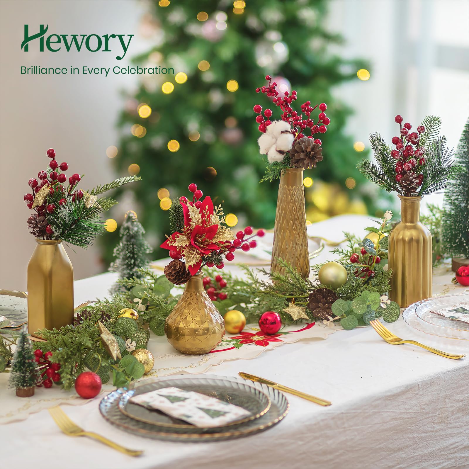 Hewory Vase Gold Deko Gold 8er Kleine Vasen Set für Weihnachtsdeko Innen | Goldene Vase Glas, Vinatge Glavase, Vergoldete Blumenvase für Tischdeko Hochzeitsdeko, Weihnachten, Home, Wohnzimmer