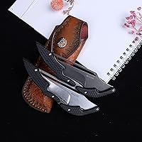 Vista 6 de MASALONG Residual Wings KNI191 Damascus / 5cr15 cuchillo plegable de acero (hoja de lavado de piedra con parte trasera recta+vaina)