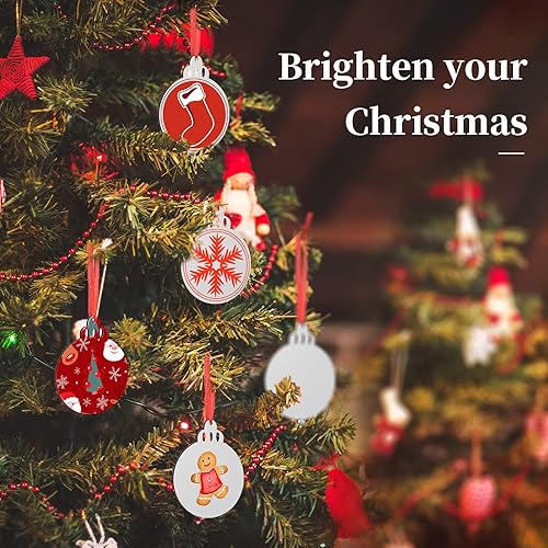 Miniatura 5 de Jetec Colgantes de sublimación de Navidad en blanco de doble cara MDF personalizado transferencia de calor colgante colgante blanco adorno de