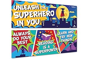 Sproutbrite Superhero Classroom Decorations - Posters and Banners for Teachers - Create...