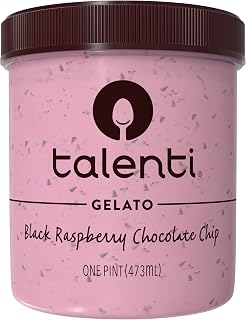Talenti Black Raspberry Chocolate Chip Gelato, Gluten-Free 1 Pint - Tart Oregon Raspberries & Rich Chocolate Chips