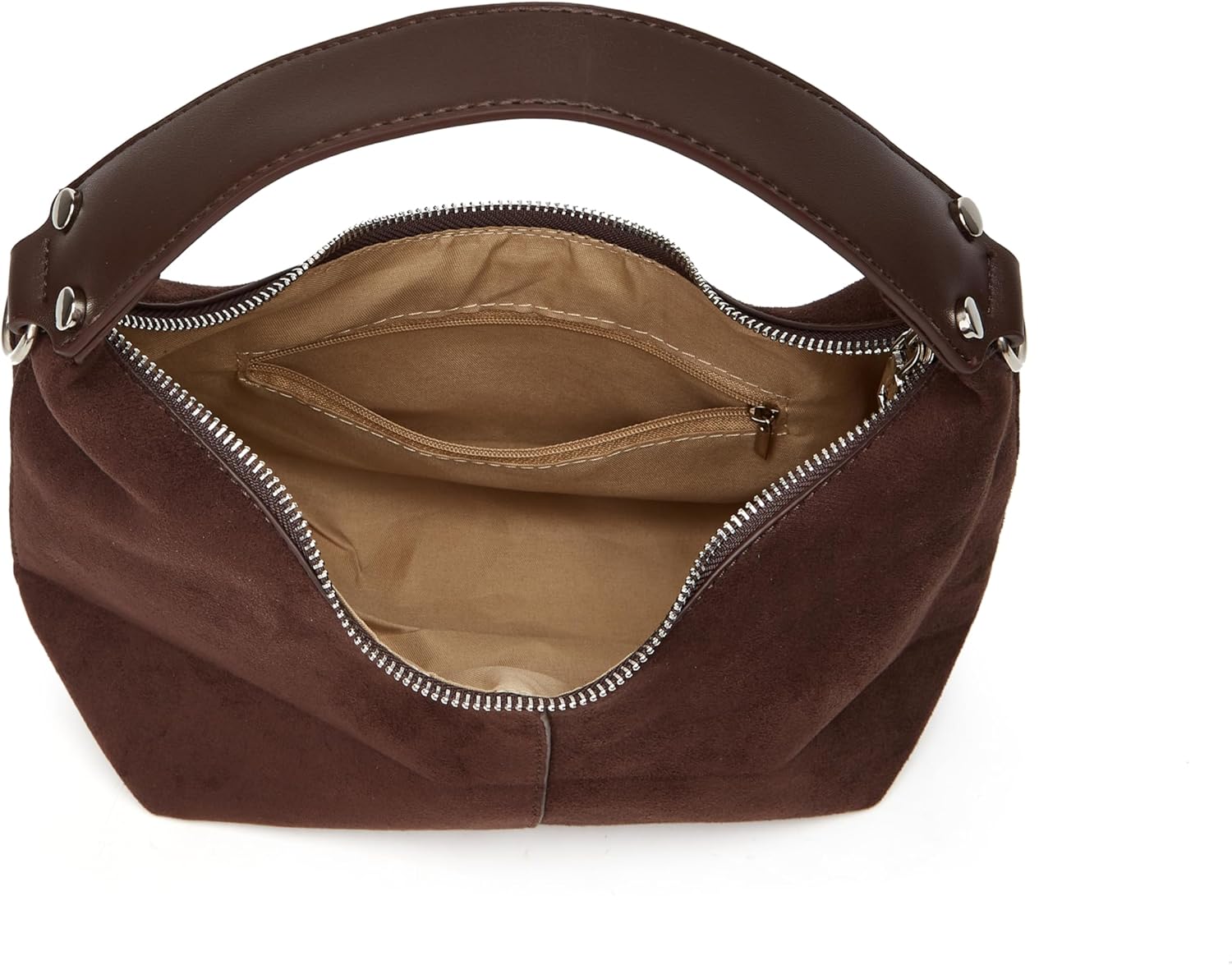 Suede Crescent Tote Bags for Women Vintage Shoulder Bag Brown Suede Handbag Casual Crossbody Bag Travel Work Purse