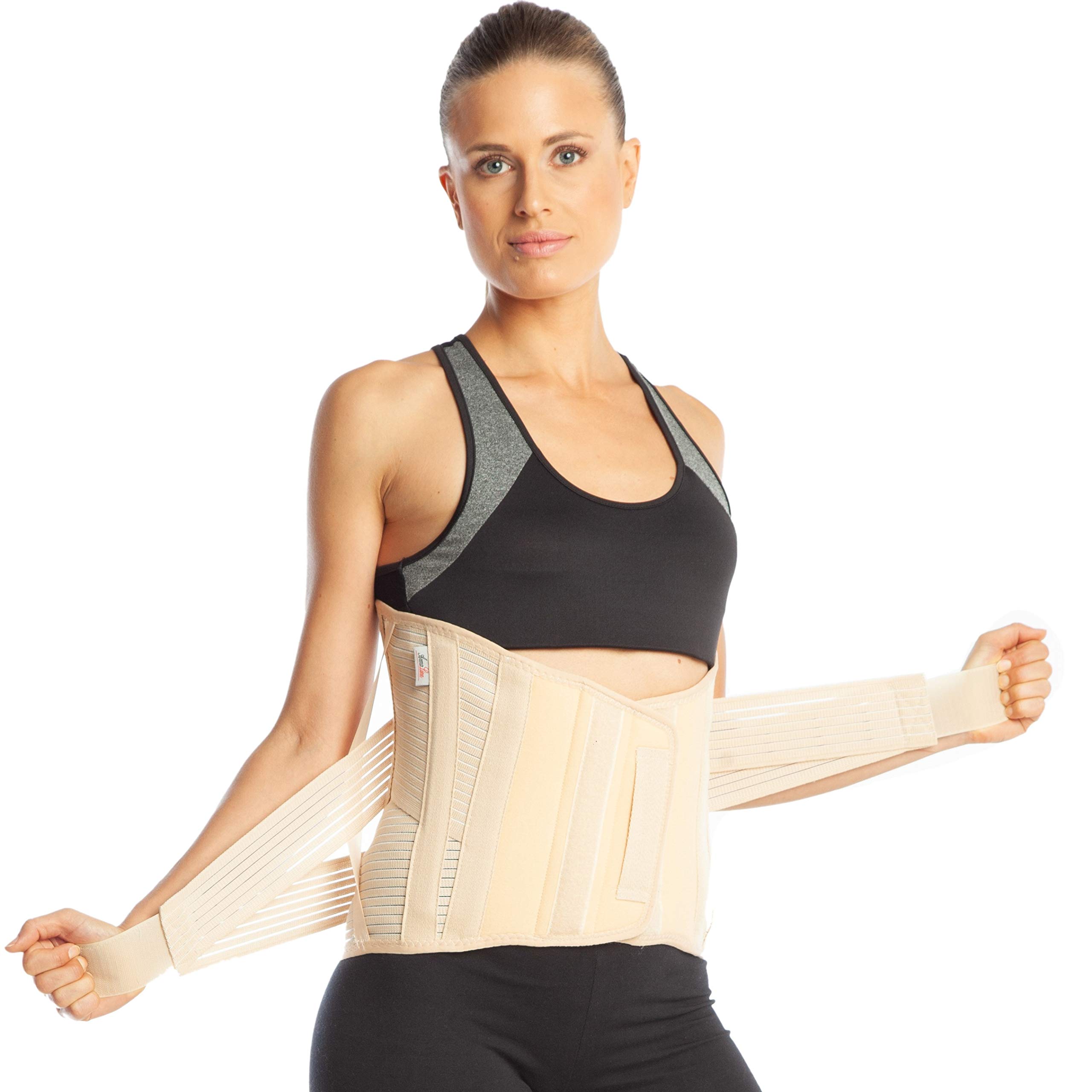 Medical pour le dos - Lumbosacral Ceinture de maintien - Taille Dos 32 cm (XXL, beige)
