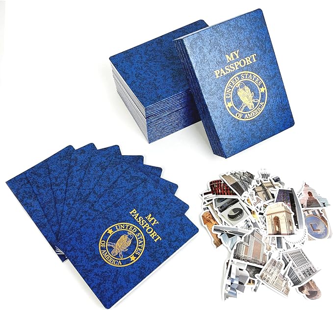 Jajahu 50 Pieces Blank Passports Book Fake Passport Party Favors Passport