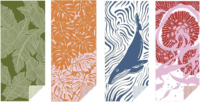 Beach Towel Palm | Beach Towel Whale& Jellyfish Bundle