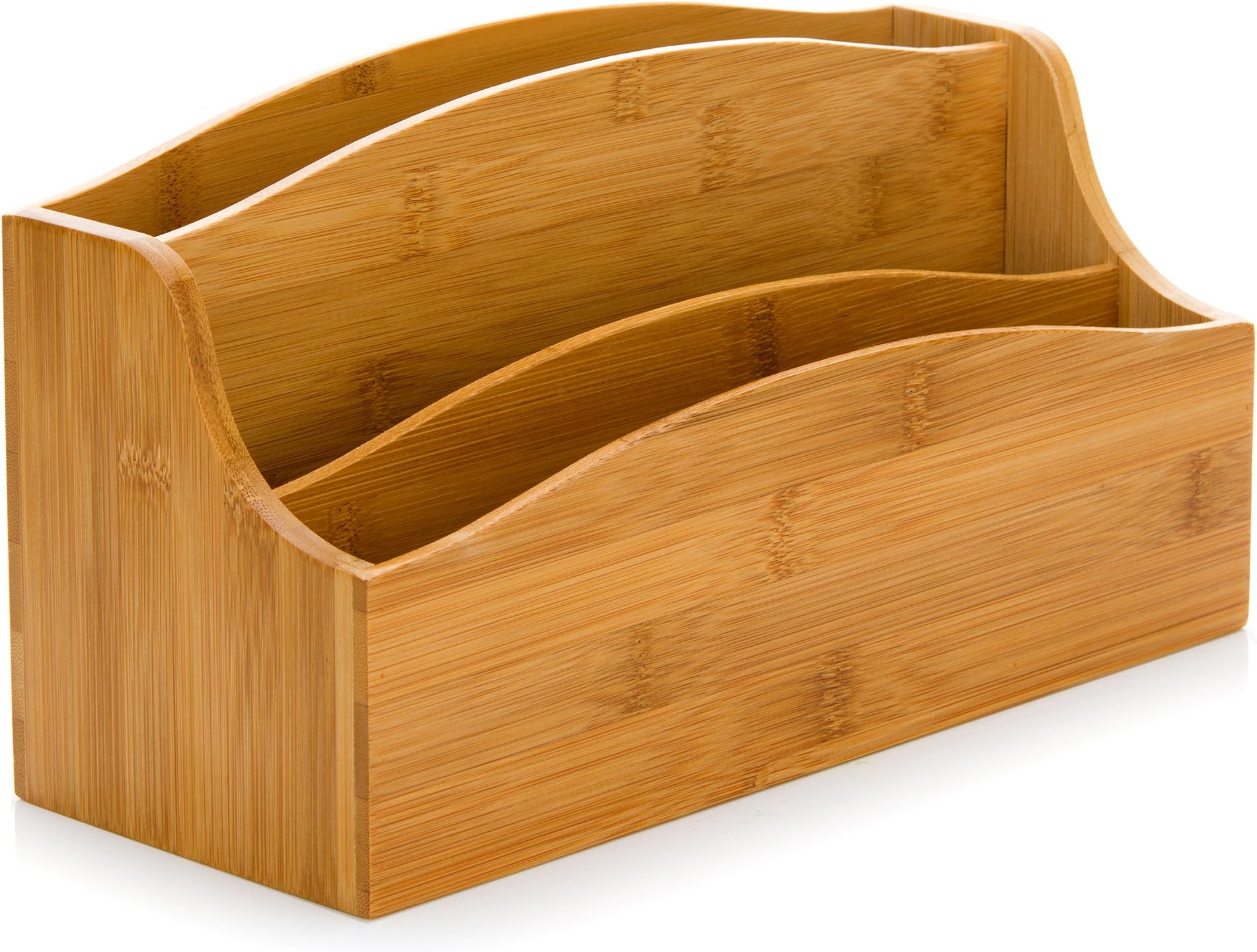 Bamboo 3-Slot Mail Organizer Mail Sorter by Intriom Bamboo Collection