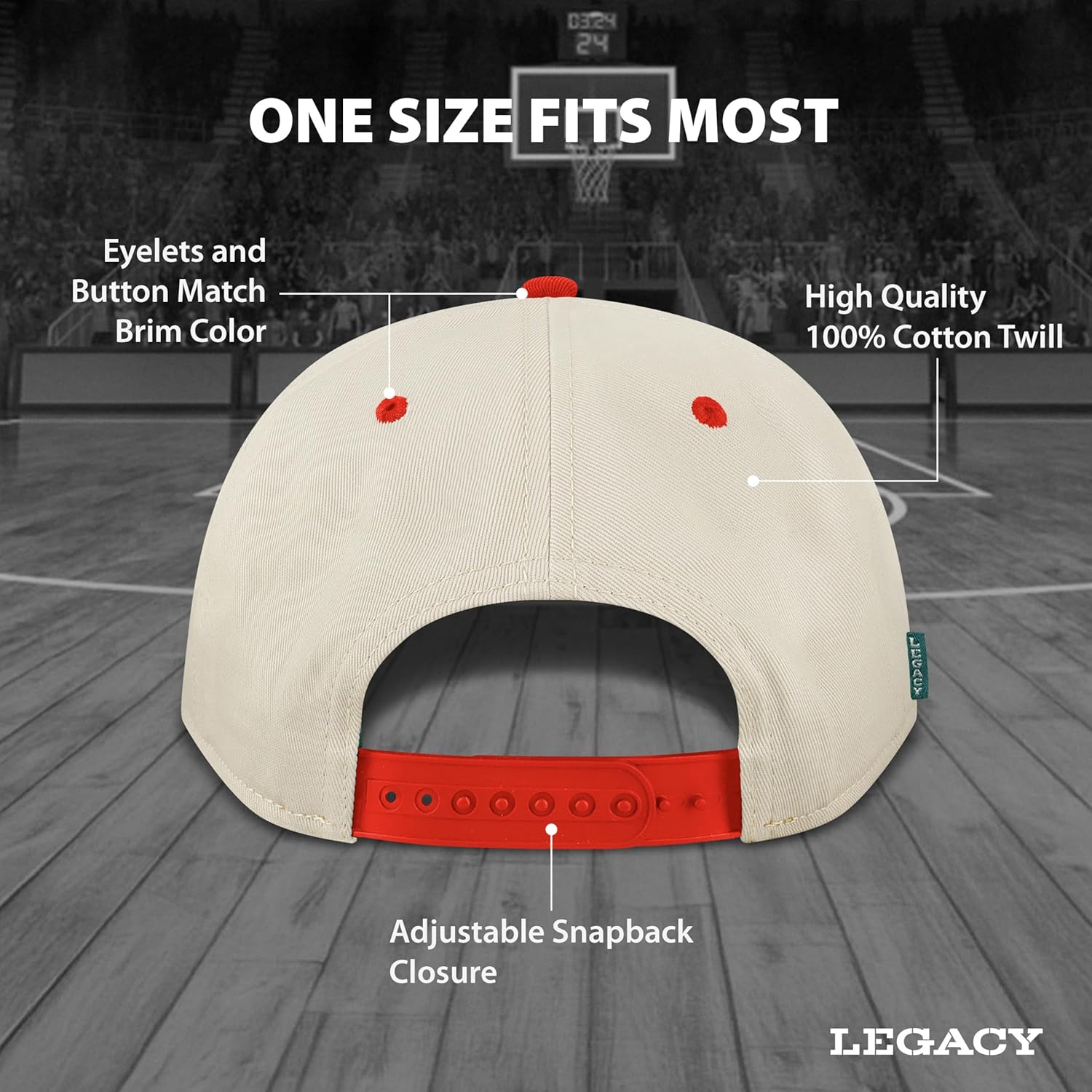 Legacy NCAA Officially Licensed Baseball Hat, Lightweight Cap for Men & Women, HTA, One Size Fits Most, Adjustable Closure