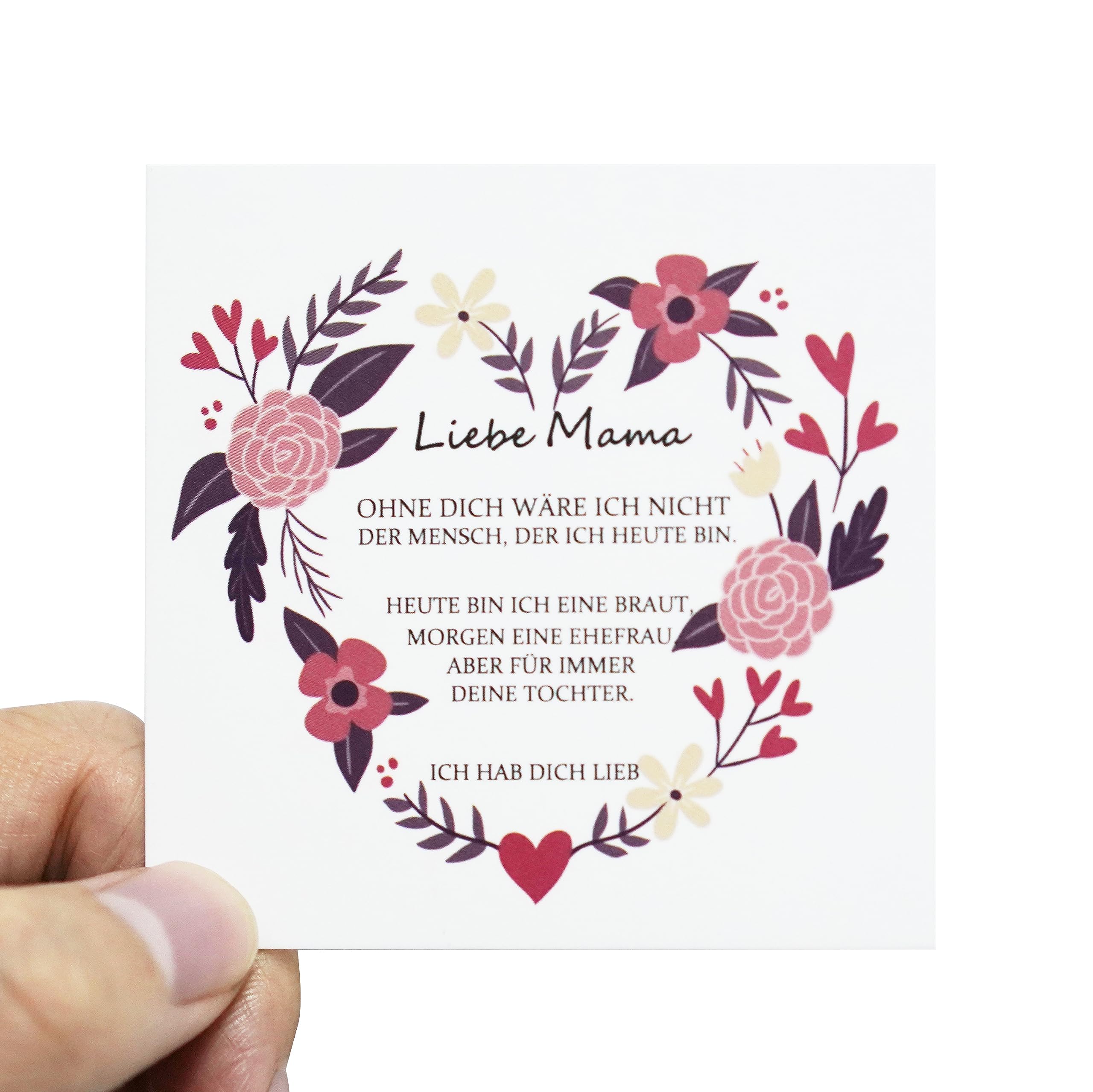 Brautmutter Armband, Brautmutter Geschenk mit Herz Armband und Karte - Heute Bin Ich Eine Braut, Morgen Eine Ehefrau, Aber für Immer Deine Tochter - Hochzeit Geschenkidee Braumutter