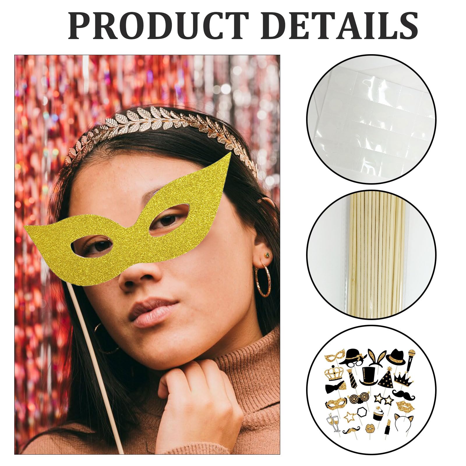 65 pezzi di accessori per feste, accessori per fotobox, accessori per foto per accessori di festa per matrimonio, Halloween, Natale, decorazione da tavolo per compleanno, Carnevale, decorazione per