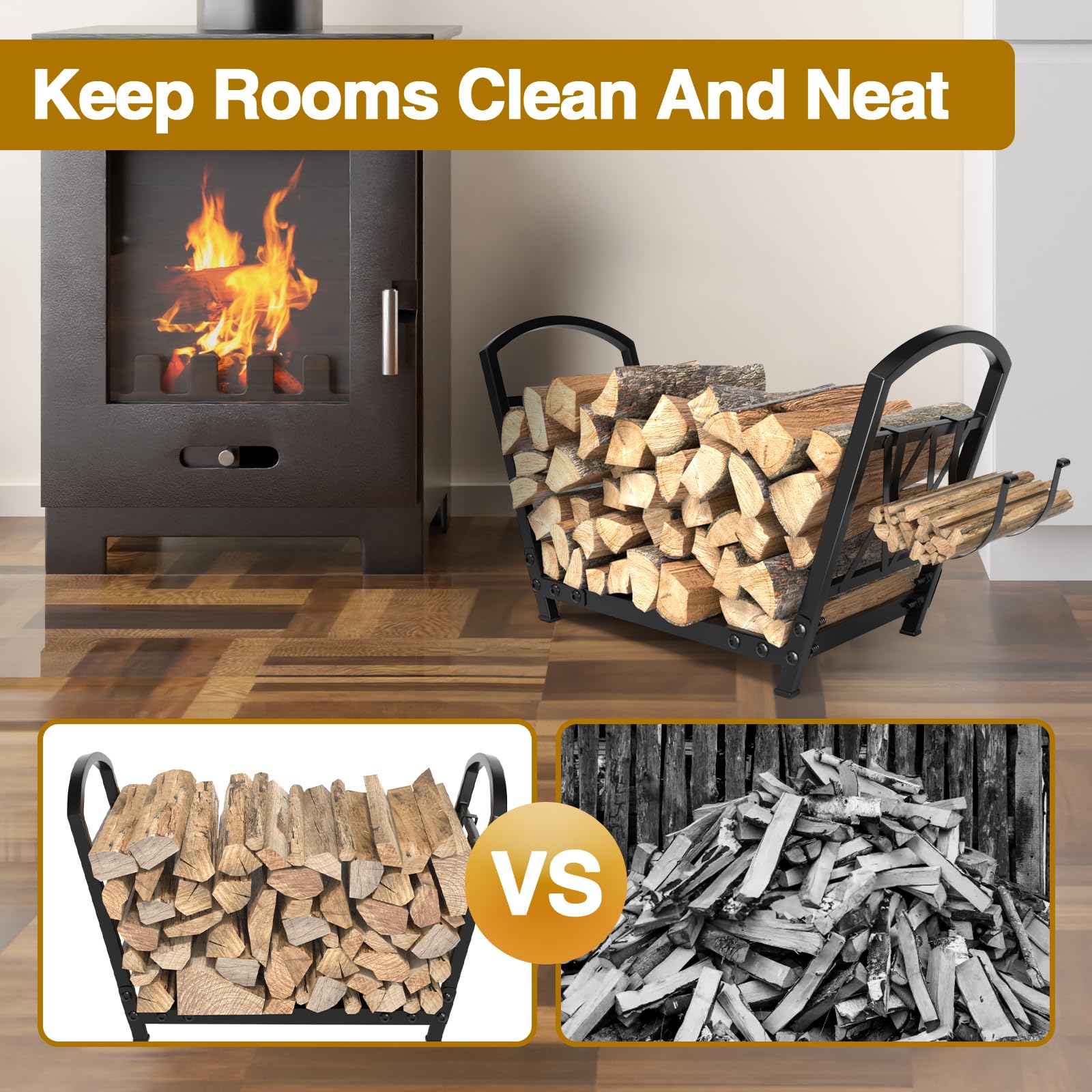 Small Log Rack Snapklik.com : GREENER Small Firewood Rack Indoor Log Storage For ...