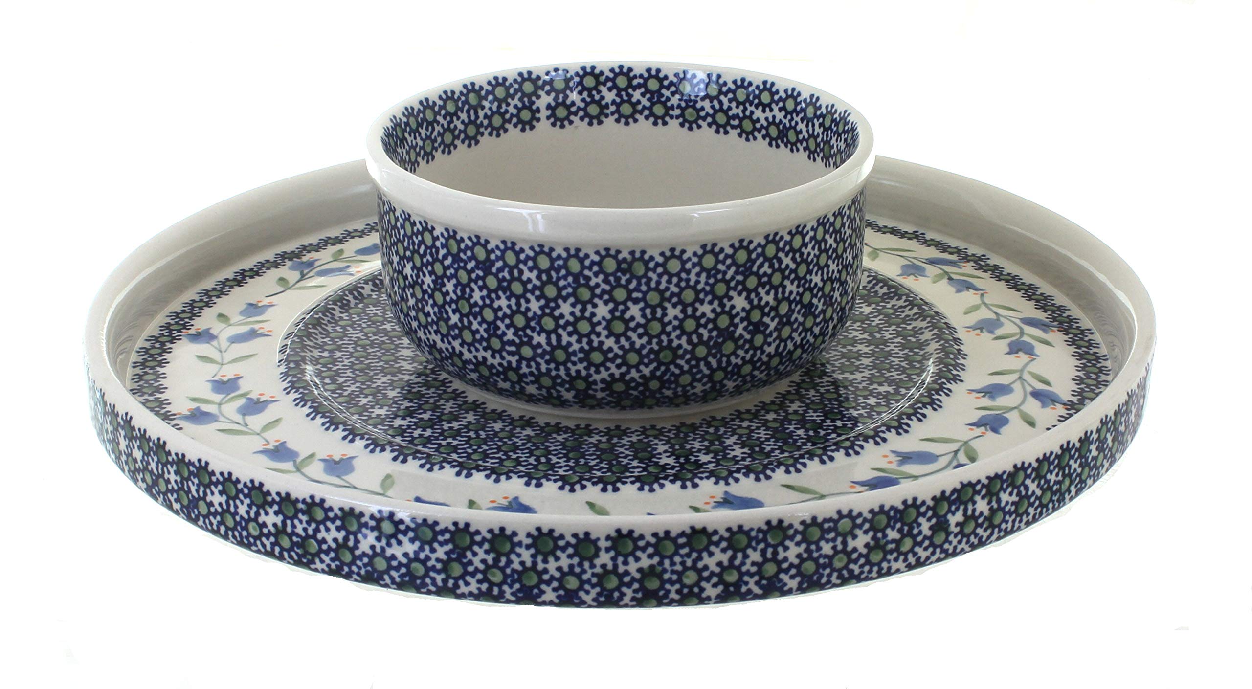 Blue Rose Polish Pottery Tulip Dual Dish