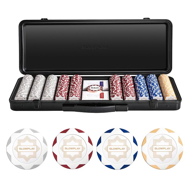 SLOWPLAY Set póker de Arcilla Nash, fichas 14 g/40 mm, Texas Hold’em