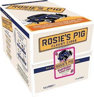 Rosie's Pig Raspberry Cloudy Cider with Cucumber 10 Litre Bag in Box, 4% ABV | Well Balanced Still Cider with Refreshing Berry Flavour & Citrus Notes | Vegan, Vegetarian & Gluten Free