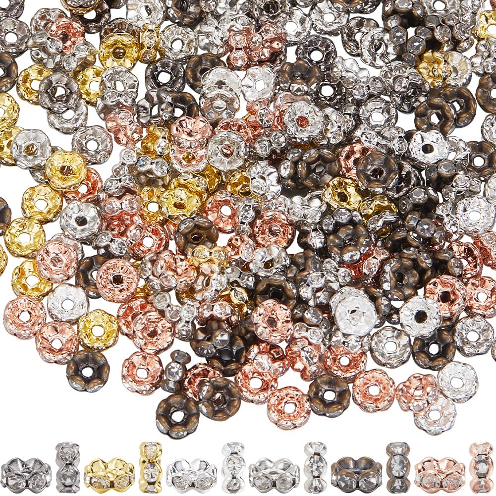 Perles en cristal de 6 mm et intercalaires pour éviter les nœuds de vos bijoux